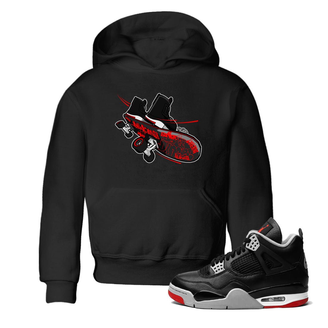 4s Bred Reimagined shirt to match jordans Skateboard sneaker tees Air Jordan 4 Bred Reimagined SNRT Sneaker Release Tees Baby Toddler Black 1 T-Shirt
