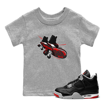 4s Bred Reimagined shirt to match jordans Skateboard sneaker tees Air Jordan 4 Bred Reimagined SNRT Sneaker Release Tees Baby Toddler Heather Grey 1 T-Shirt