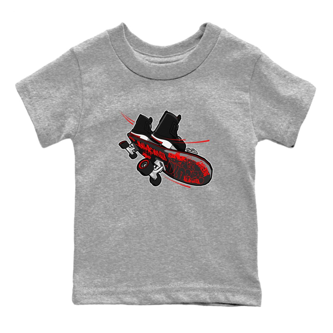 4s Bred Reimagined shirt to match jordans Skateboard sneaker tees Air Jordan 4 Bred Reimagined SNRT Sneaker Release Tees Baby Toddler Heather Grey 2 T-Shirt