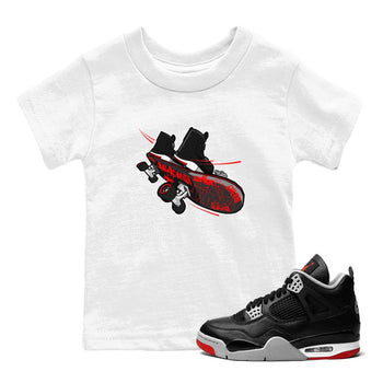 4s Bred Reimagined shirt to match jordans Skateboard sneaker tees Air Jordan 4 Bred Reimagined SNRT Sneaker Release Tees Baby Toddler White 1 T-Shirt