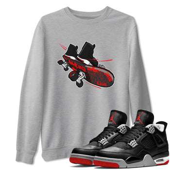 4s Bred Reimagined shirt to match jordans Skateboard sneaker tees Air Jordan 4 Bred Reimagined SNRT Sneaker Release Tees Unisex Heather Grey 1 T-Shirt