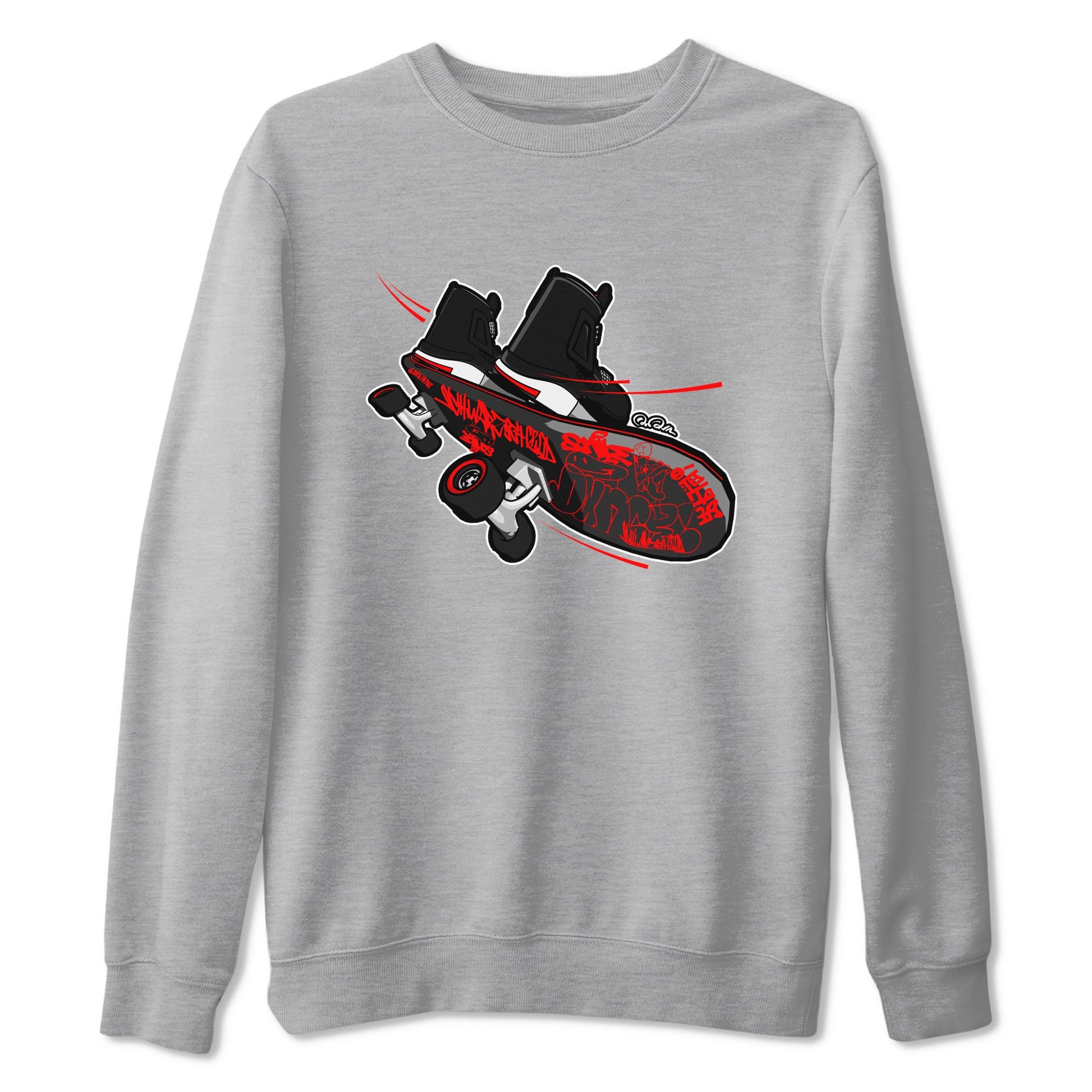 4s Bred Reimagined shirt to match jordans Skateboard sneaker tees Air Jordan 4 Bred Reimagined SNRT Sneaker Release Tees Unisex Heather Grey 2 T-Shirt