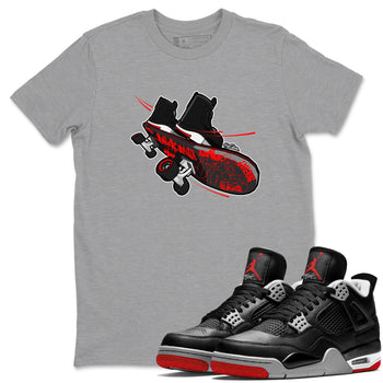 4s Bred Reimagined shirt to match jordans Skateboard sneaker tees Air Jordan 4 Bred Reimagined SNRT Sneaker Release Tees Unisex Heather Grey 1 T-Shirt