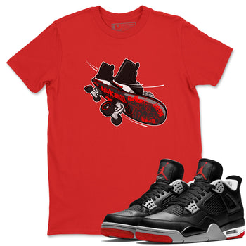 4s Bred Reimagined shirt to match jordans Skateboard sneaker tees Air Jordan 4 Bred Reimagined SNRT Sneaker Release Tees Unisex Red 1 T-Shirt