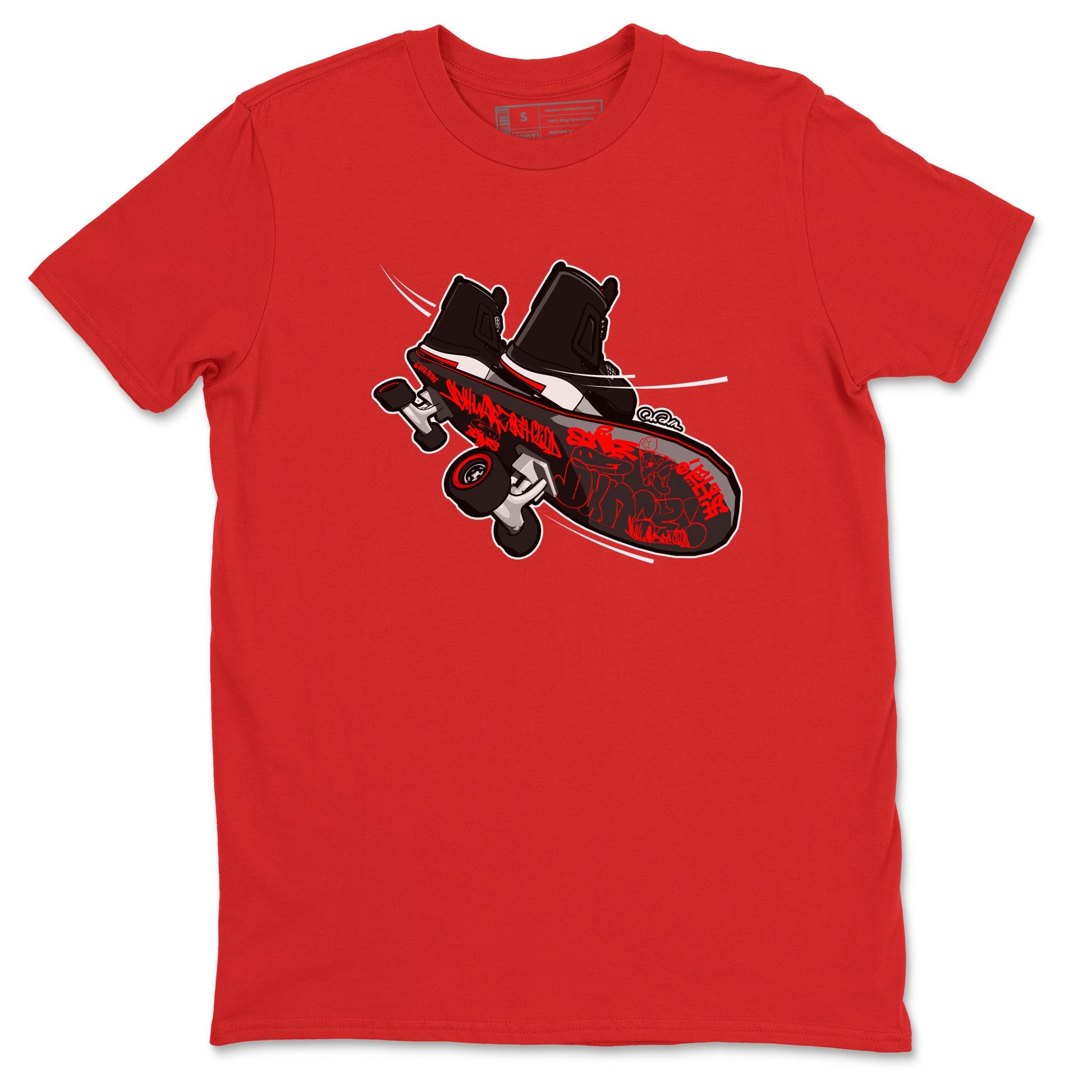4s Bred Reimagined shirt to match jordans Skateboard sneaker tees Air Jordan 4 Bred Reimagined SNRT Sneaker Release Tees Unisex Red 2 T-Shirt