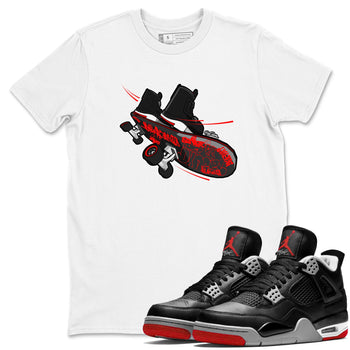 4s Bred Reimagined shirt to match jordans Skateboard sneaker tees Air Jordan 4 Bred Reimagined SNRT Sneaker Release Tees Unisex White 1 T-Shirt