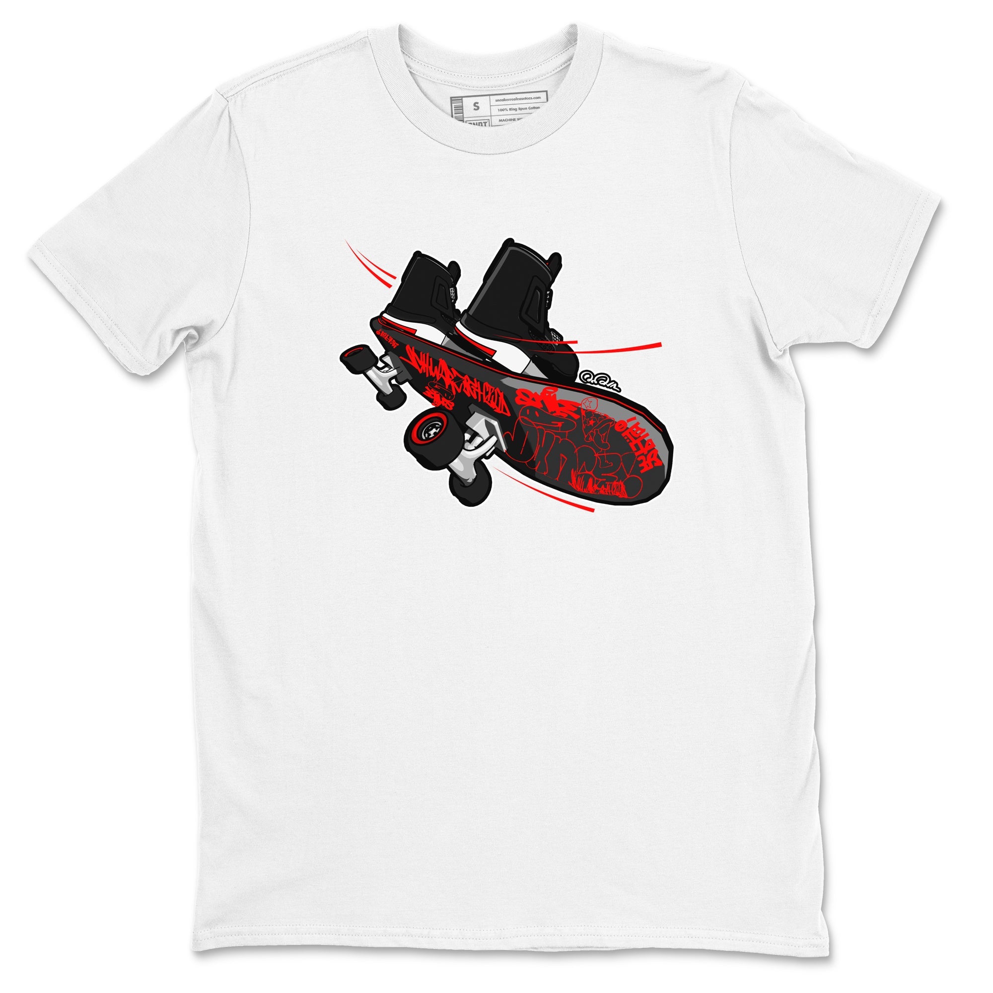 4s Bred Reimagined shirt to match jordans Skateboard sneaker tees Air Jordan 4 Bred Reimagined SNRT Sneaker Release Tees Unisex White 2 T-Shirt