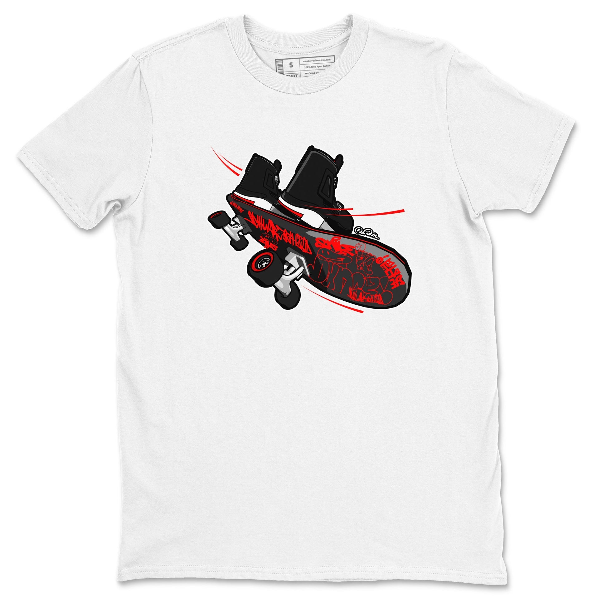 4s Bred Reimagined shirt to match jordans Skateboard sneaker tees Air Jordan 4 Bred Reimagined SNRT Sneaker Release Tees Unisex White 2 T-Shirt
