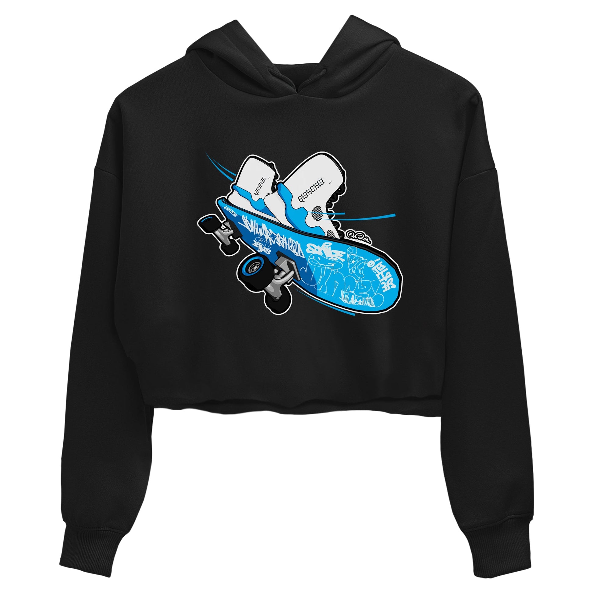 9s Powder Blue shirt to match jordans Skateboard sneaker tees Air Jordan 9 Powder Blue SNRT Sneaker Release Tees Black 2 crop length shirt