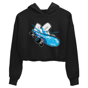 9s Powder Blue shirt to match jordans Skateboard sneaker tees Air Jordan 9 Powder Blue SNRT Sneaker Release Tees Black 2 crop length shirt