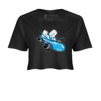 9s Powder Blue shirt to match jordans Skateboard sneaker tees Air Jordan 9 Powder Blue SNRT Sneaker Release Tees Black 2 crop length shirt