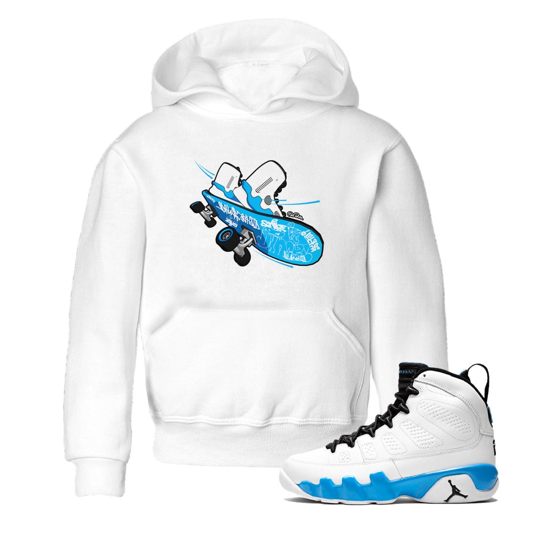 9s Powder Blue shirt to match jordans Skateboard sneaker tees Air Jordan 9 Powder Blue SNRT sneaker release tees baby toddler White 1 cotton Shirt
