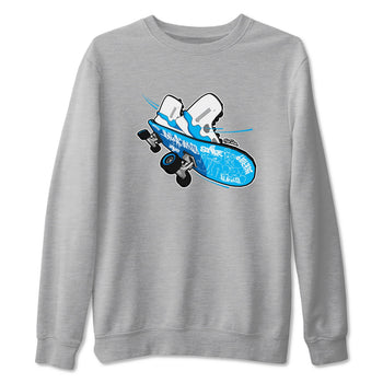 9s Powder Blue shirt to match jordans Skateboard sneaker tees Air Jordan 9 Powder Blue SNRT Sneaker Release Tees unisex cotton Heather Grey 2 crew neck shirt
