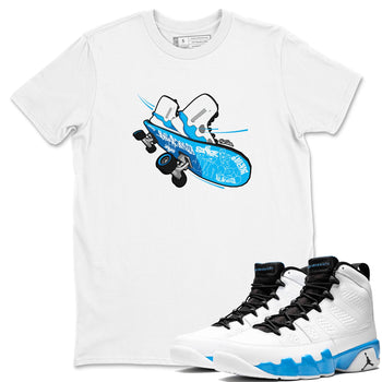9s Powder Blue shirt to match jordans Skateboard sneaker tees Air Jordan 9 Powder Blue SNRT Sneaker Release Tees unisex cotton White 1 crew neck shirt