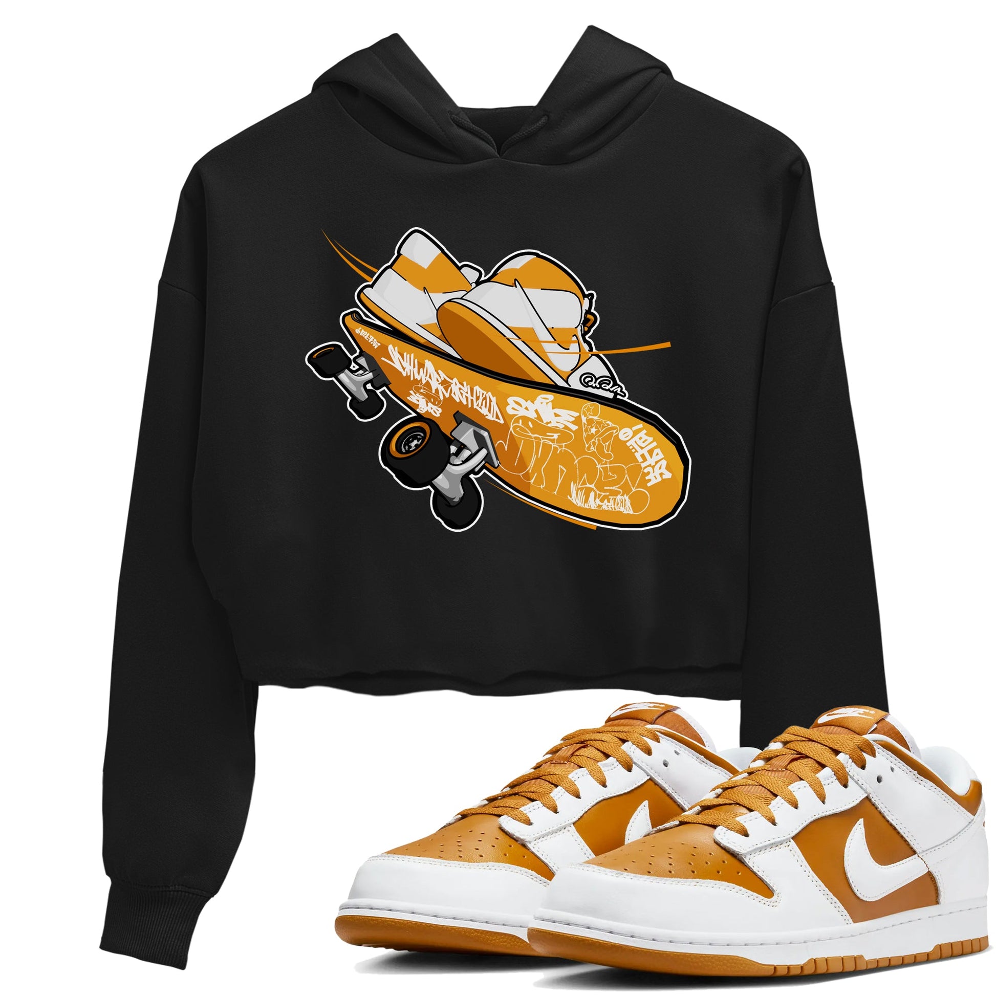 Dunk Dark Curry shirt to match jordans Skateboard sneaker tees AJ1 Low Dark Curry SNRT Sneaker Release Tees Black 1 crop length shirt
