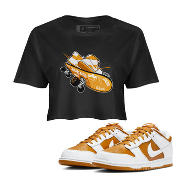 Dunk Dark Curry shirt to match jordans Skateboard sneaker tees AJ1 Low Dark Curry SNRT Sneaker Release Tees Black 1 crop length shirt