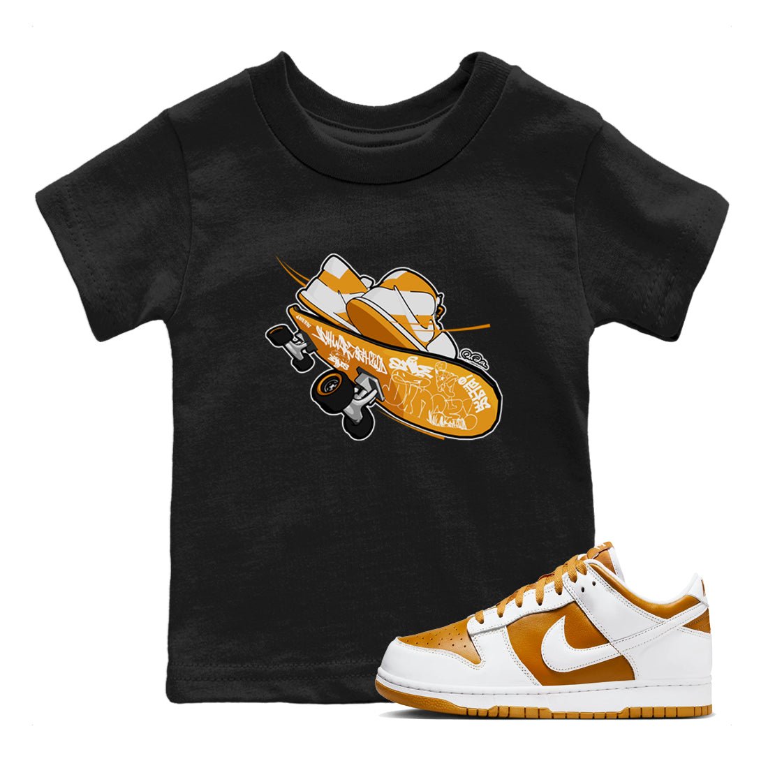 Dunk Dark Curry shirt to match jordans Skateboard sneaker tees AJ1 Low Dark Curry SNRT sneaker release tees baby toddler Black 1 cotton Shirt
