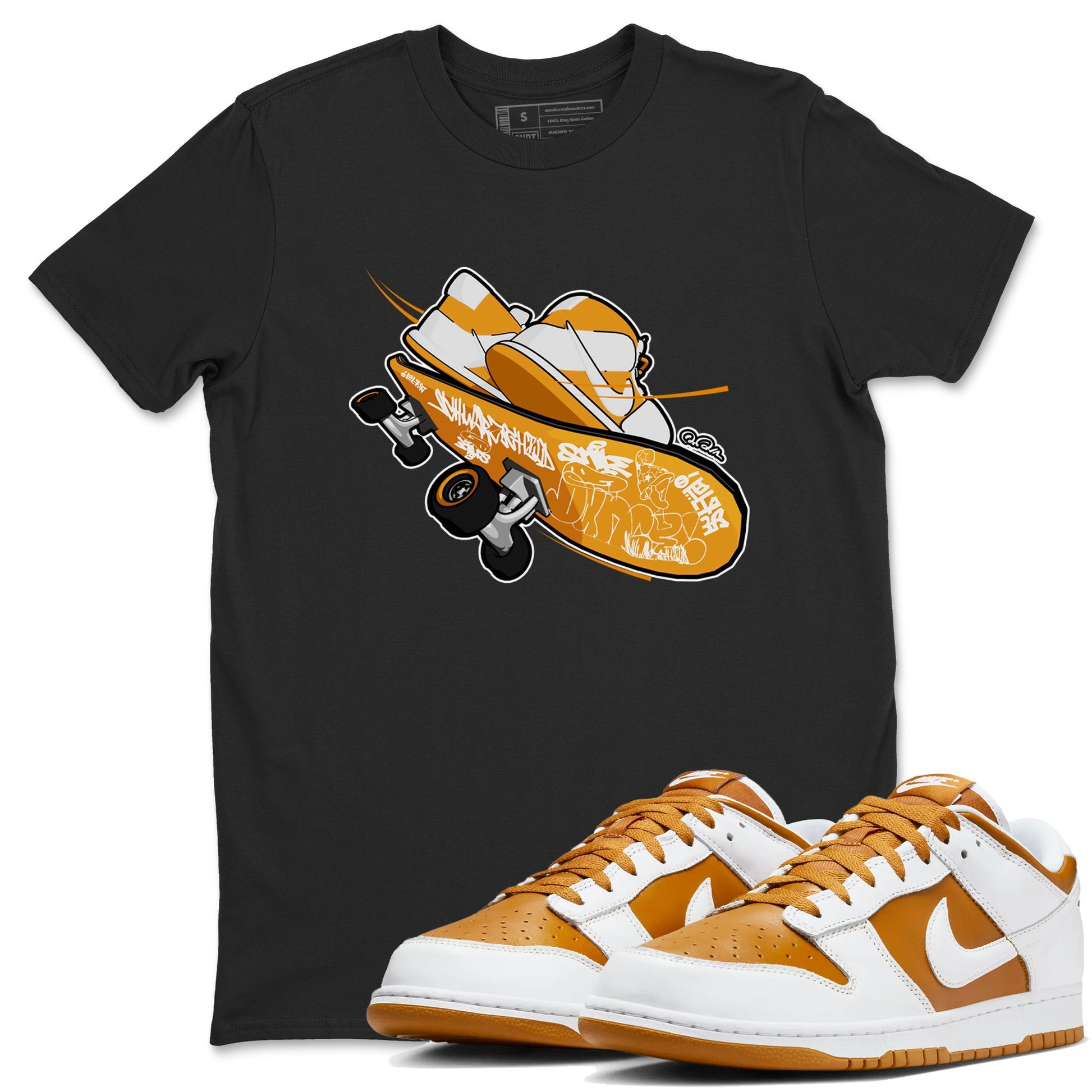 Dunk Dark Curry shirt to match jordans Skateboard sneaker tees AJ1 Low Dark Curry SNRT Sneaker Release Tees unisex cotton Black 1 crew neck shirt