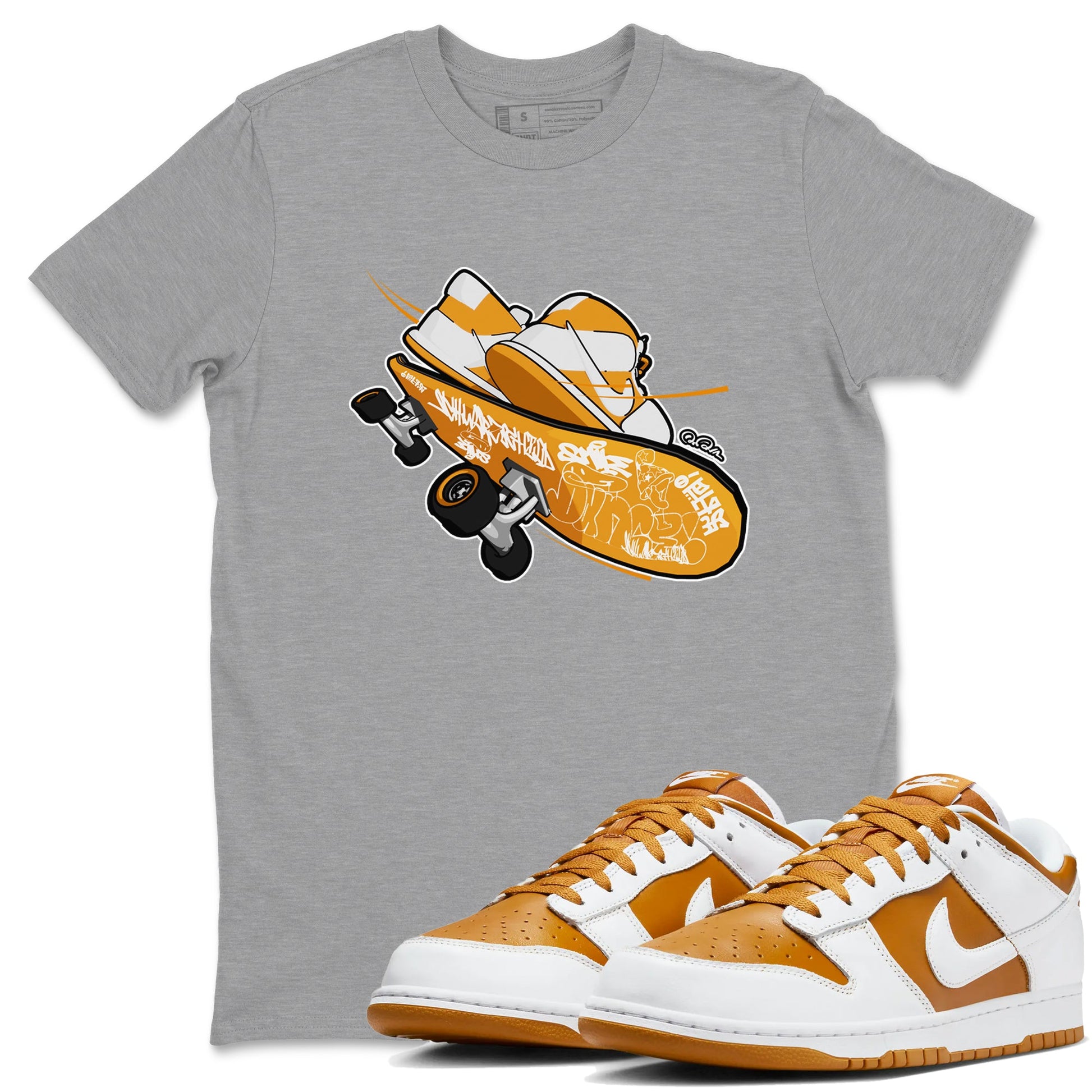 Dunk Dark Curry shirt to match jordans Skateboard sneaker tees AJ1 Low Dark Curry SNRT Sneaker Release Tees unisex cotton Heather Grey 1 crew neck shirt