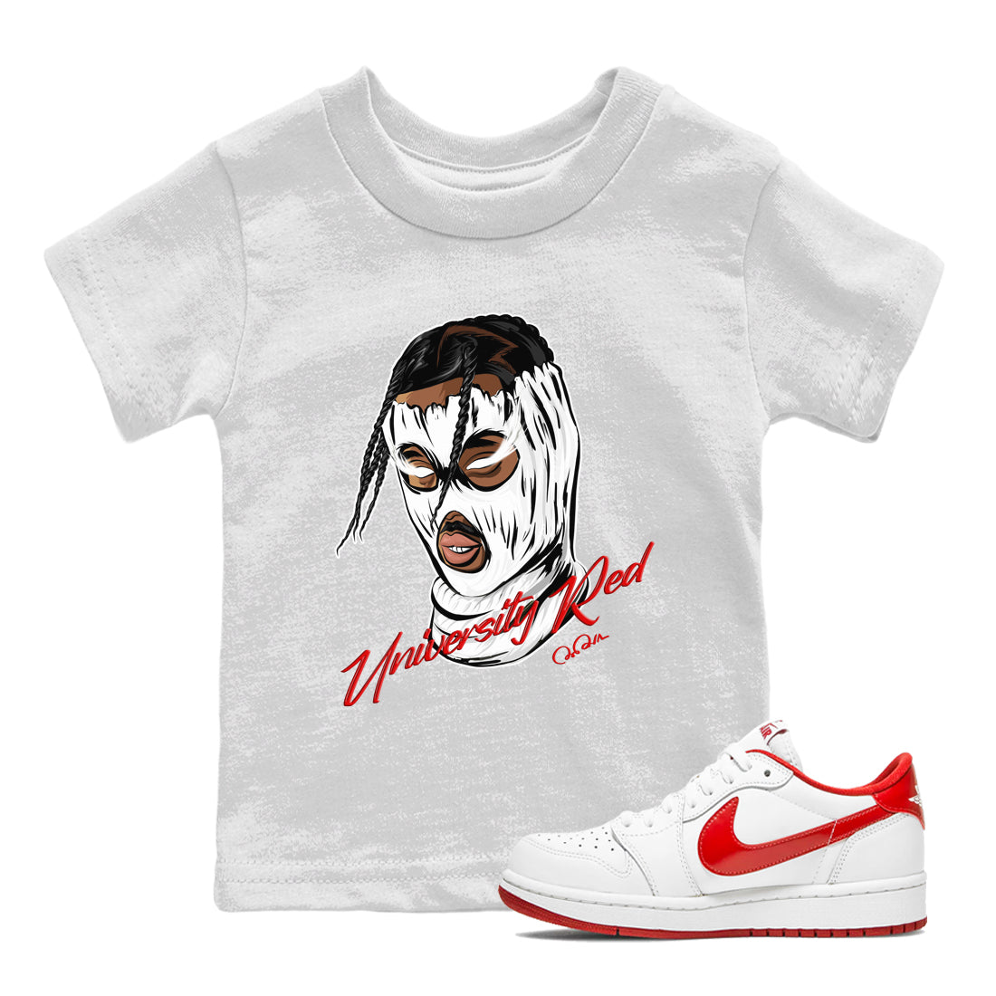 Jordan 1 Low University Red shirt to match jordans Ski Mask Gang sneakertees AJ1 Low University Red SNRT Sneaker Release Tees Baby Toddler White 1 T-Shirt