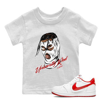 Jordan 1 Low University Red shirt to match jordans Ski Mask Gang sneakertees AJ1 Low University Red SNRT Sneaker Release Tees Baby Toddler White 1 T-Shirt