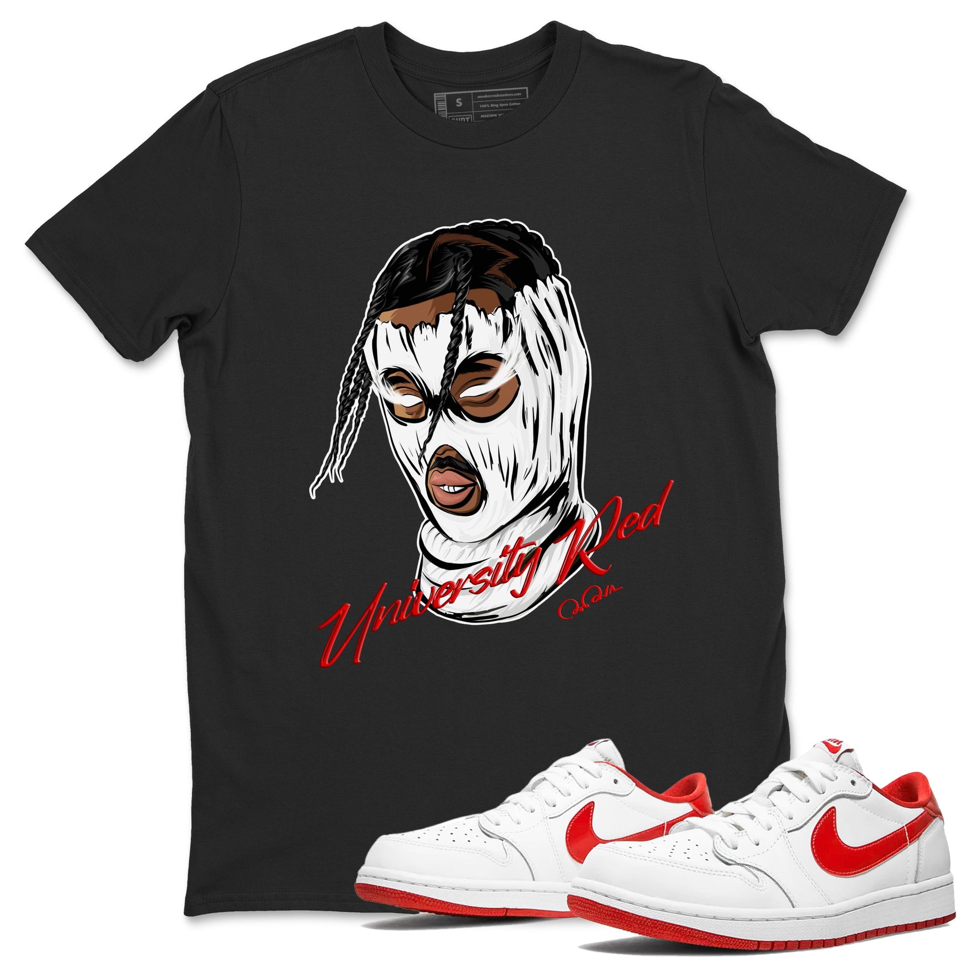 Jordan 1 Low University Red shirt to match jordans Ski Mask Gang sneakertees AJ1 Low University Red SNRT Sneaker Release Tees Unisex Black 1 T-Shirt