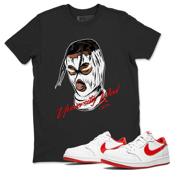 Jordan 1 Low University Red shirt to match jordans Ski Mask Gang sneakertees AJ1 Low University Red SNRT Sneaker Release Tees Unisex Black 1 T-Shirt