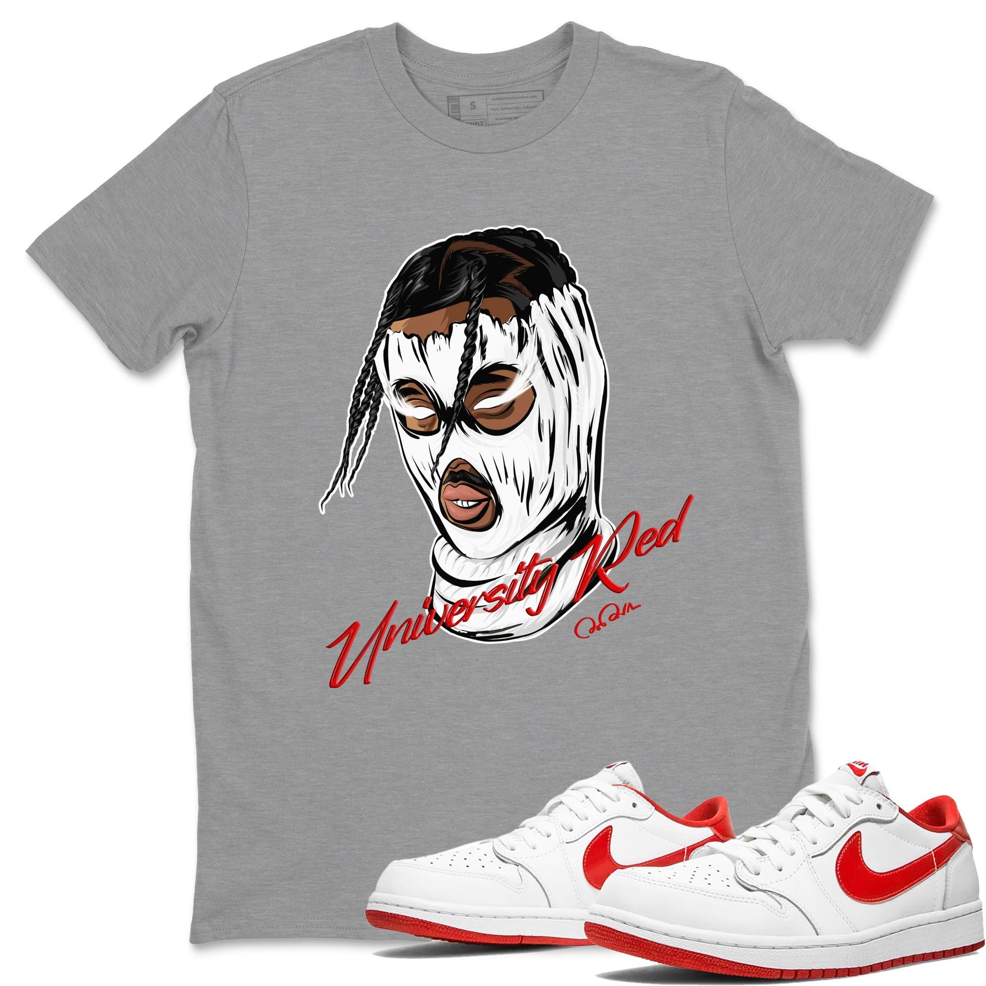 Ski Mask Gang SNRT Sneaker Tee - Air Jordan 1 University Red - SNRT Sneaker Tee