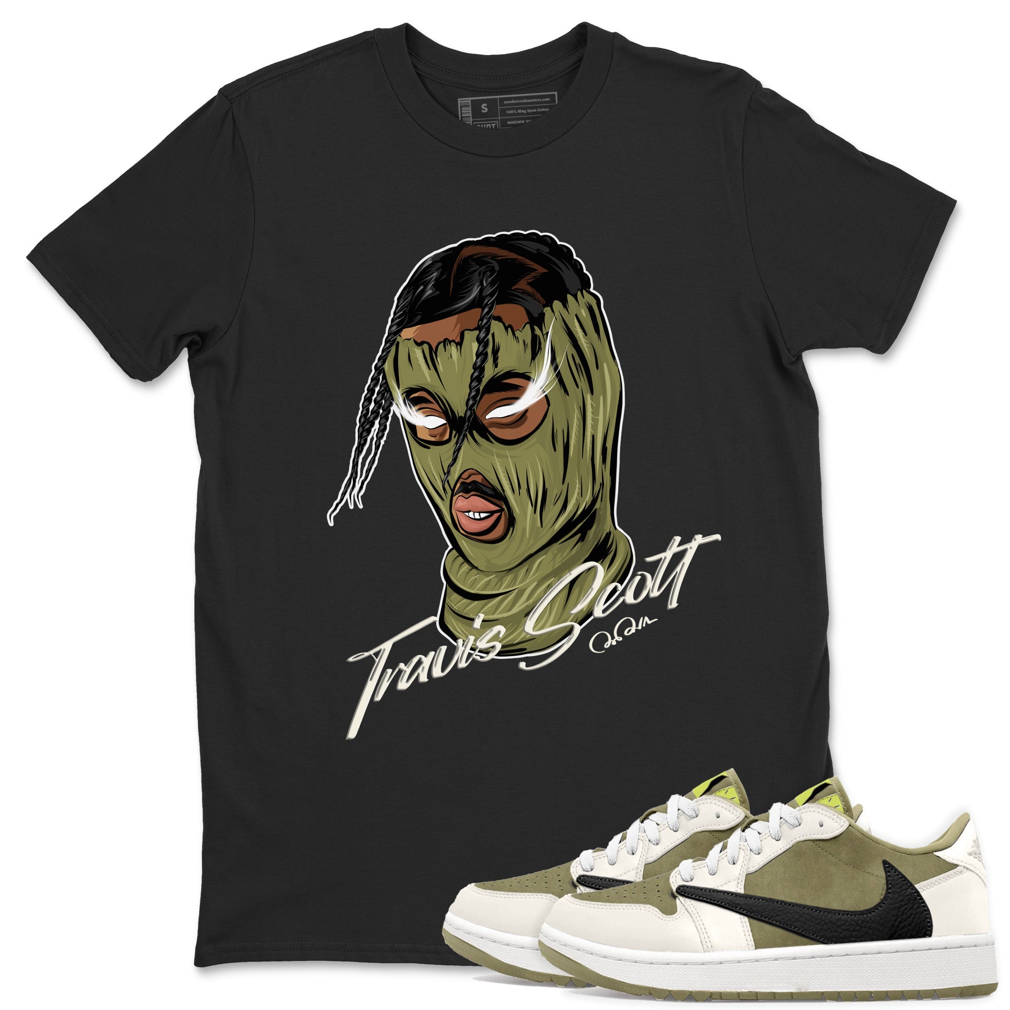 Air Jordan 1 Travis Scott Golf shirt to match jordans Ski Mask Gang sneaker tees AJ1 lowTravis Scott Golf SNRT Sneaker Release Tees Unisex Black 1 T-Shirt