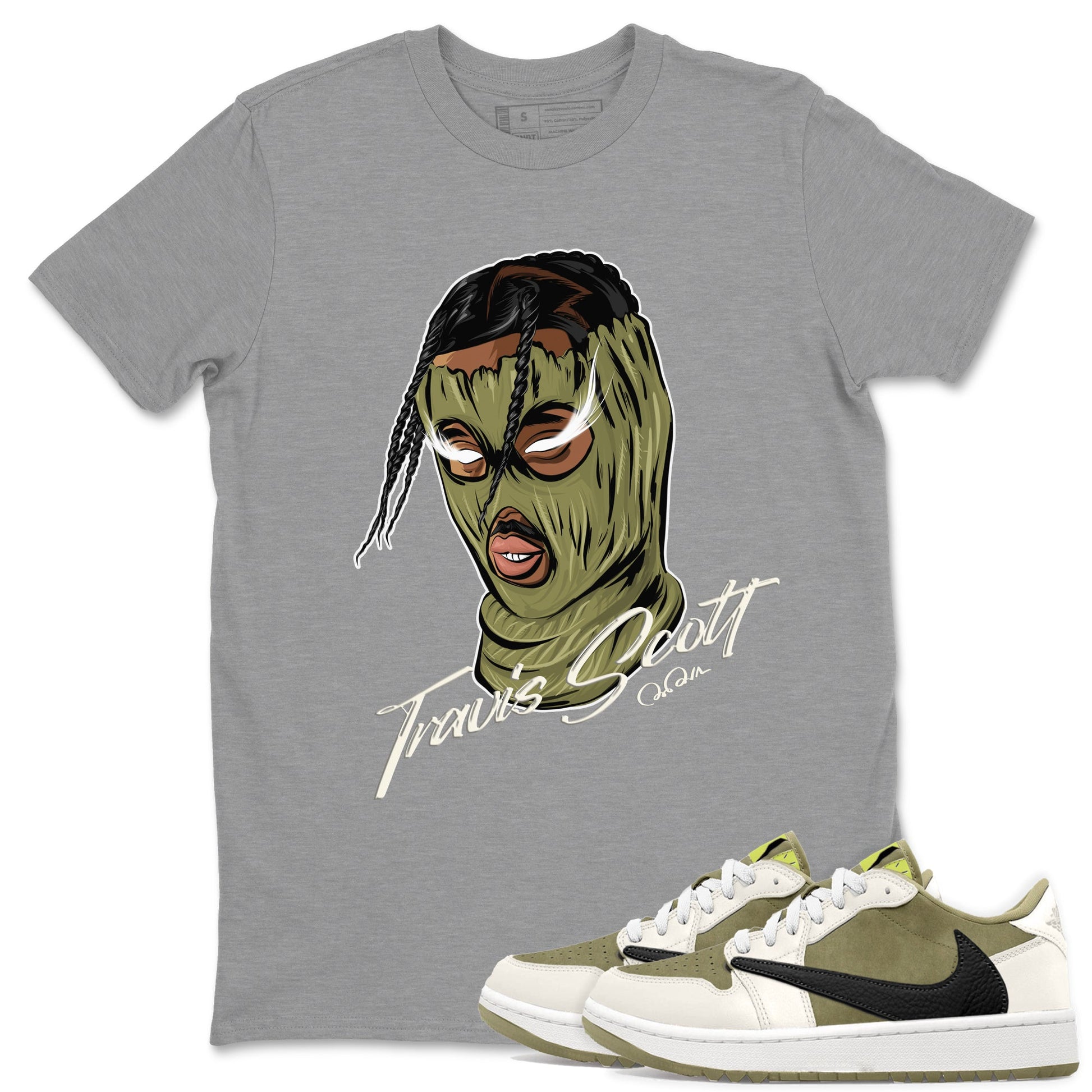 Air Jordan 1 Travis Scott Golf shirt to match jordans Ski Mask Gang sneaker tees AJ1 lowTravis Scott Golf SNRT Sneaker Release Tees Unisex Heather Grey 1 T-Shirt