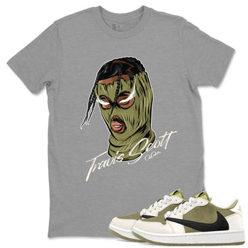 Air Jordan 1 Travis Scott Golf shirt to match jordans Ski Mask Gang sneaker tees AJ1 lowTravis Scott Golf SNRT Sneaker Release Tees Unisex Heather Grey 1 T-Shirt