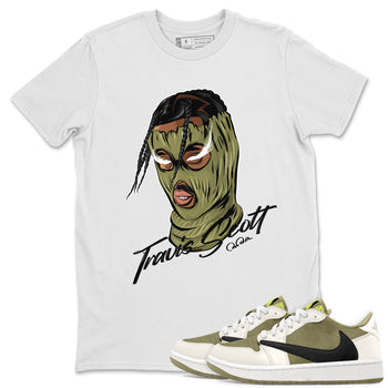 Air Jordan 1 Travis Scott Golf shirt to match jordans Ski Mask Gang sneaker tees AJ1 lowTravis Scott Golf SNRT Sneaker Release Tees Unisex White 1 T-Shirt