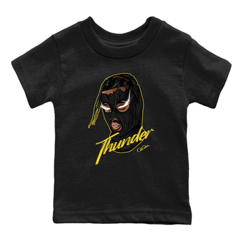 Air Jordan 4 Thunder Sneaker Match Tees Ski Mask Gang Sneaker Tees Yellow AJ4 Thunder Sneaker Release Tees Kids Shirts Black 2