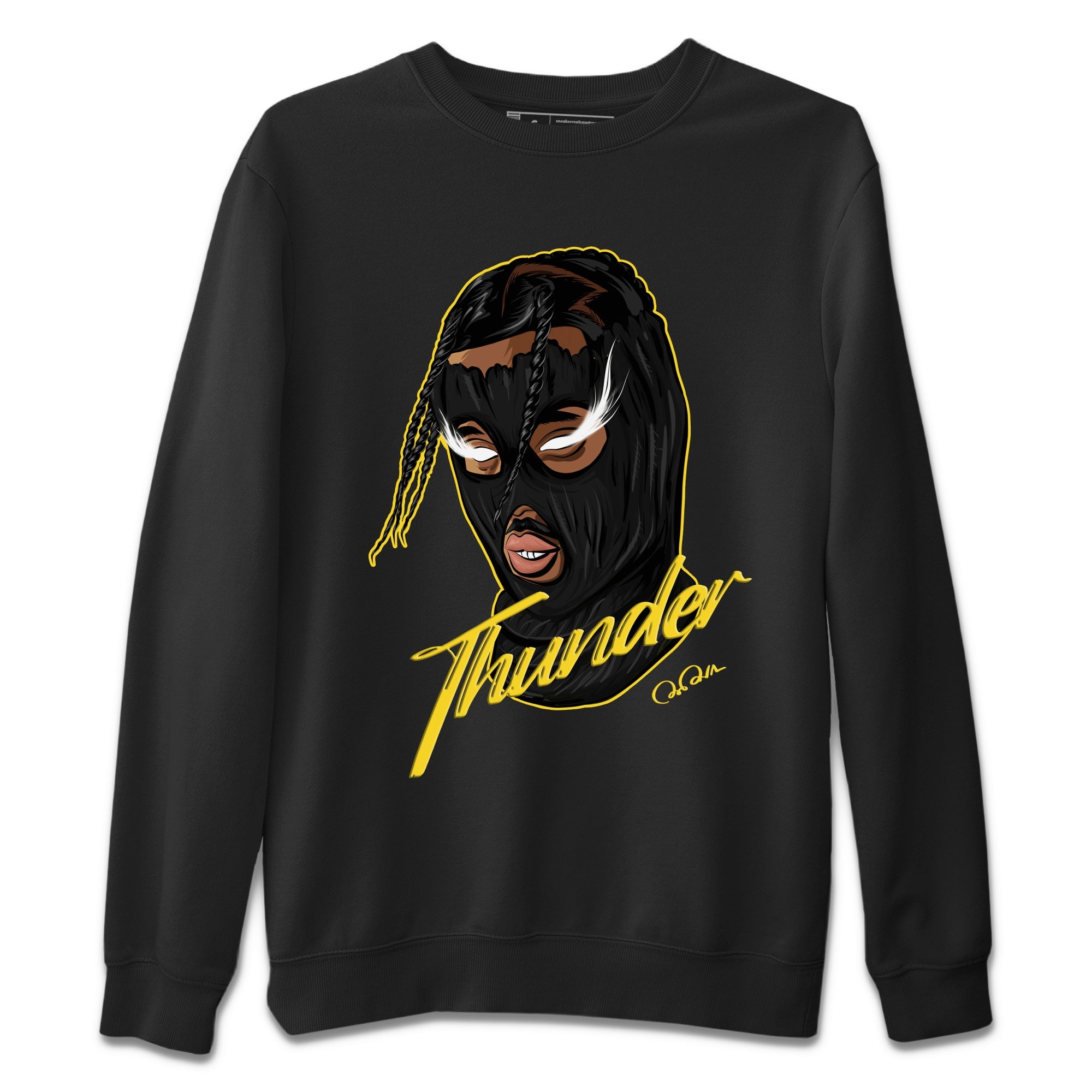 Air Jordan 4 Thunder Sneaker Match Tees Ski Mask Gang Sneaker Tees Yellow AJ4 Thunder Sneaker Release Tees Unisex Shirts Black 2