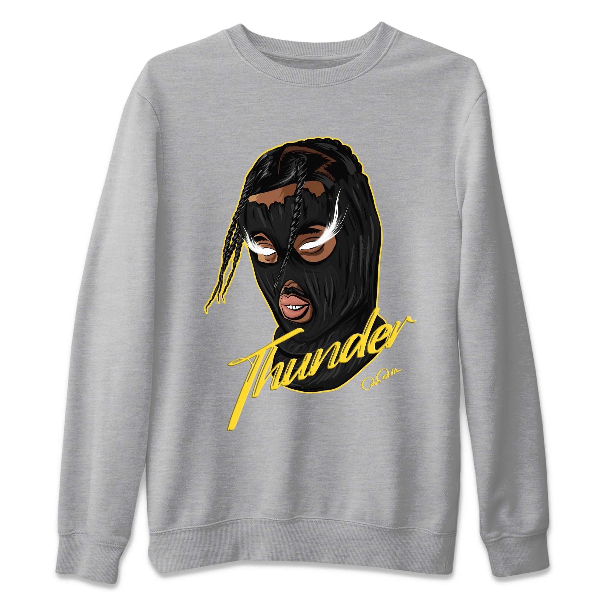 Air Jordan 4 Thunder Sneaker Match Tees Ski Mask Gang Sneaker Tees Yellow AJ4 Thunder Sneaker Release Tees Unisex Shirts Heather Grey 2