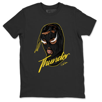 Air Jordan 4 Thunder Sneaker Match Tees Ski Mask Gang Sneaker Tees Yellow AJ4 Thunder Sneaker Release Tees Unisex Shirts Black 2