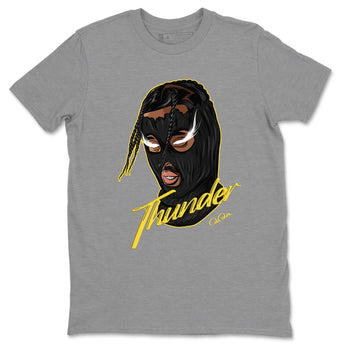 Air Jordan 4 Thunder Sneaker Match Tees Ski Mask Gang Sneaker Tees Yellow AJ4 Thunder Sneaker Release Tees Unisex Shirts Heather Grey 2
