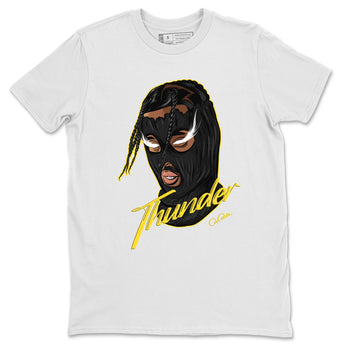 Air Jordan 4 Thunder Sneaker Match Tees Ski Mask Gang Sneaker Tees Yellow AJ4 Thunder Sneaker Release Tees Unisex Shirts White 2