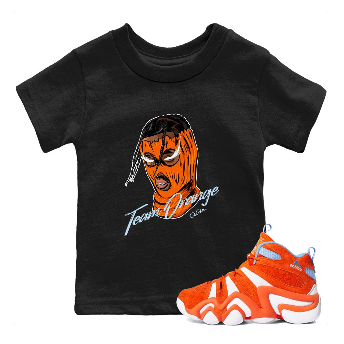 Crazy 8 Team Orange shirt to match jordans Ski Mask Gang sneaker tees Adidas Crazy 8 Team Orange SNRT Sneaker Release Tees Baby Toddler Black 1 T-Shirt