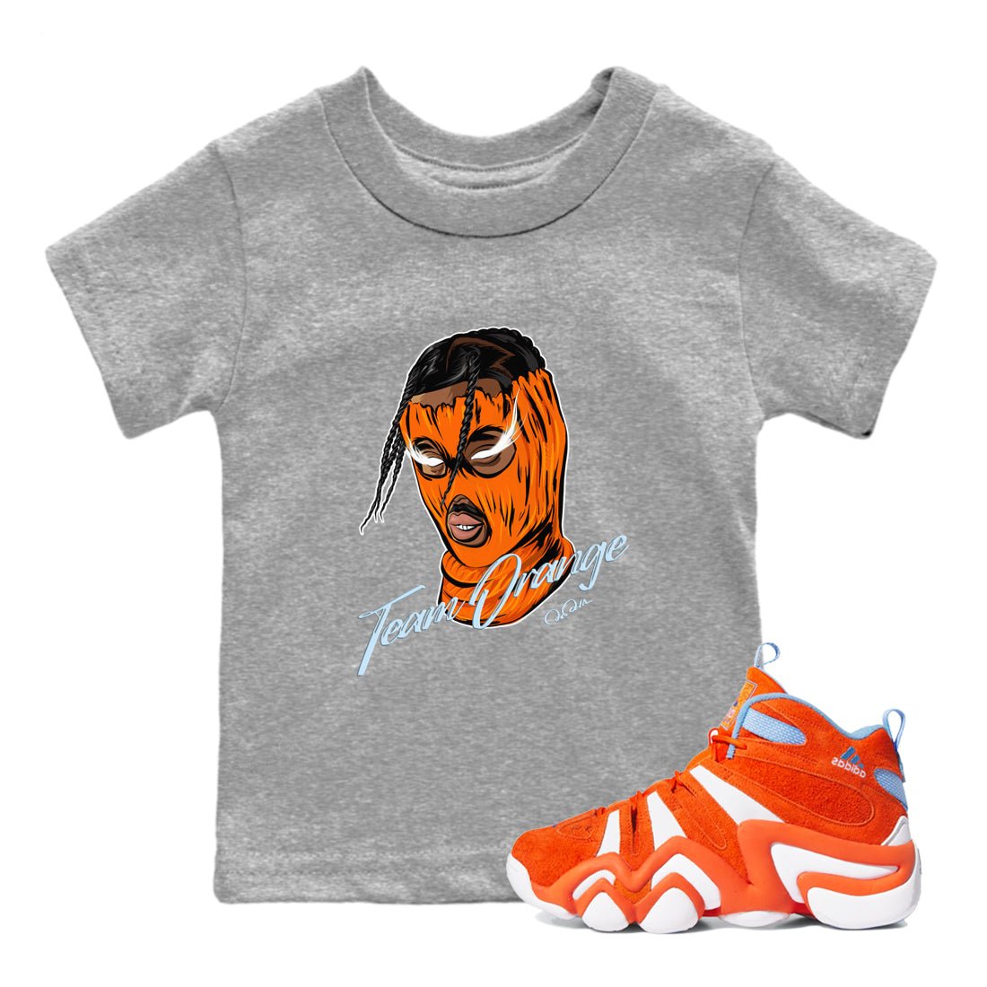 Crazy 8 Team Orange shirt to match jordans Ski Mask Gang sneaker tees Adidas Crazy 8 Team Orange SNRT Sneaker Release Tees Baby Toddler Heather Grey 1 T-Shirt