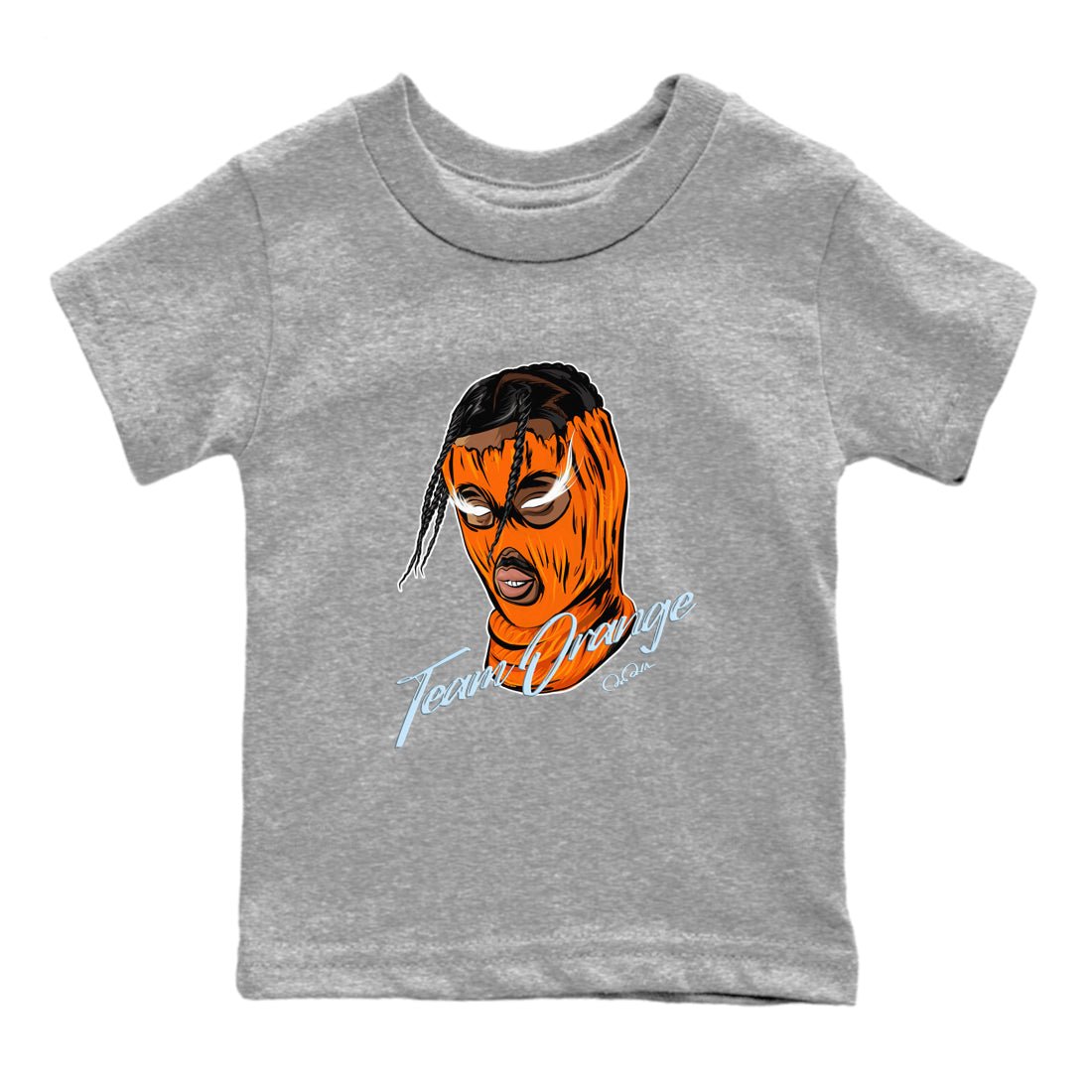 Crazy 8 Team Orange shirt to match jordans Ski Mask Gang sneaker tees Adidas Crazy 8 Team Orange SNRT Sneaker Release Tees Baby Toddler Heather Grey 2 T-Shirt