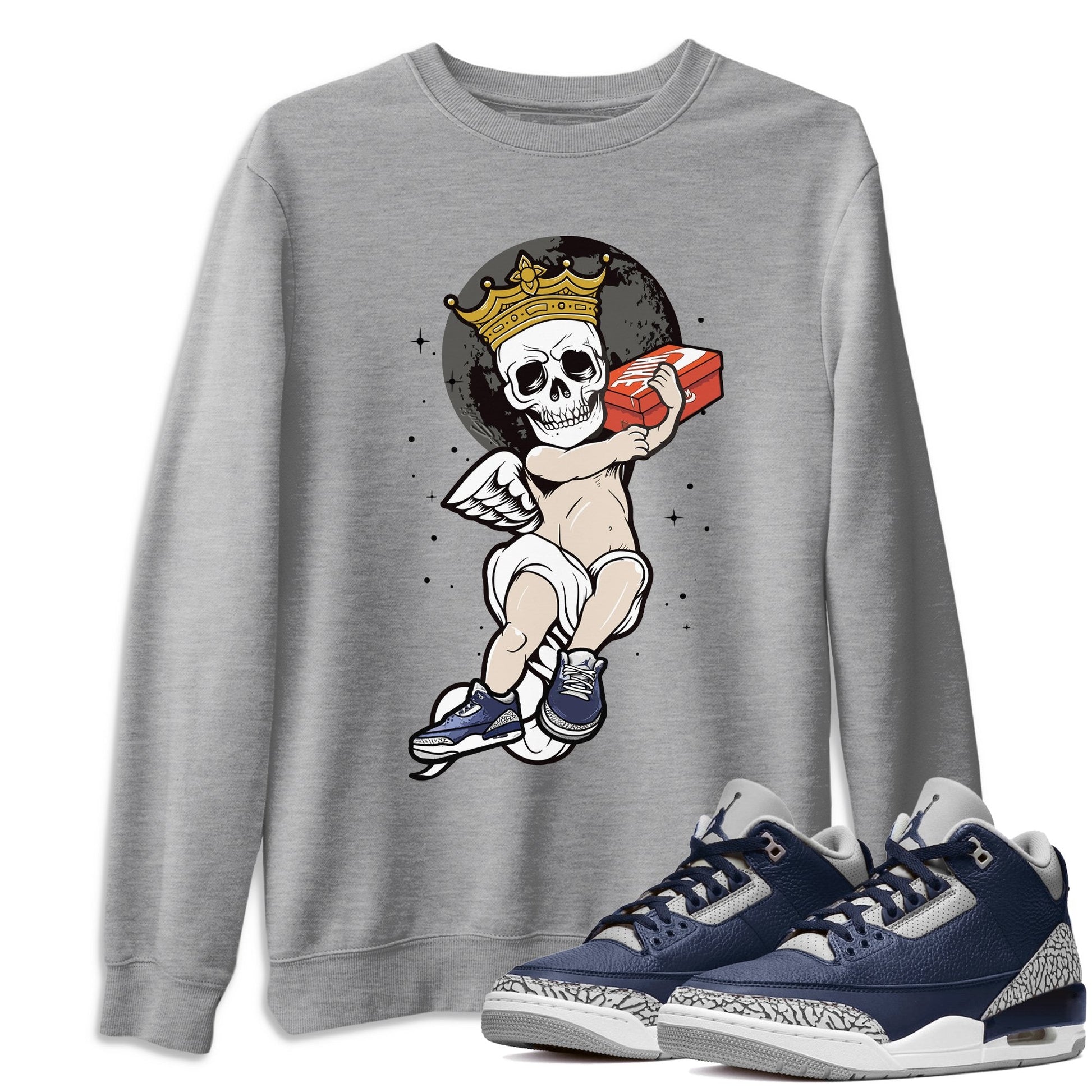Jordan 3 Midnight Navy Sneaker Match Tees Skull Angel Sneaker Tees Jordan 3 Midnight Navy Sneaker Release Tees Unisex Shirts