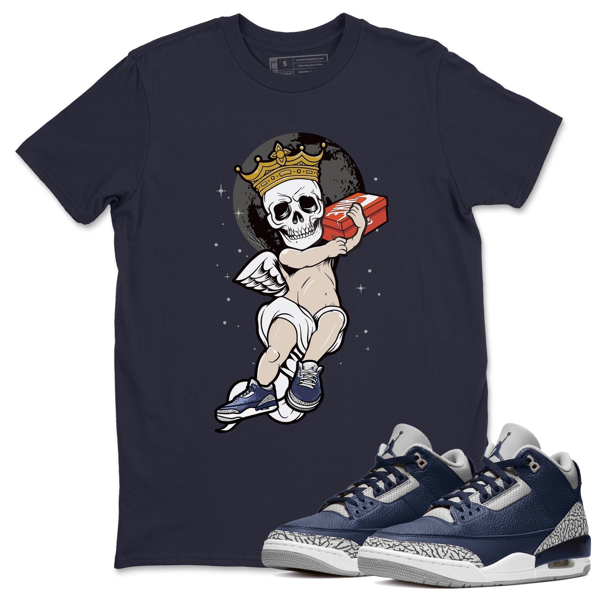 Jordan 3 Midnight Navy Sneaker Match Tees Skull Angel Sneaker Tees Jordan 3 Midnight Navy Sneaker Release Tees Unisex Shirts
