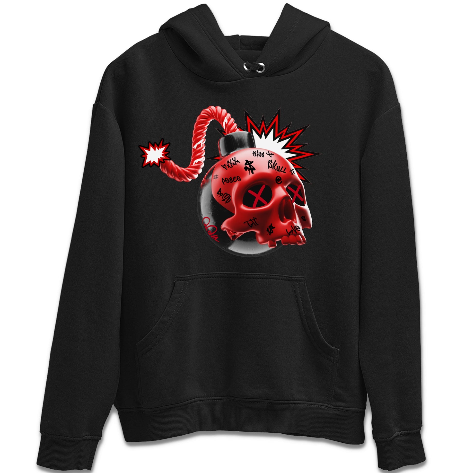 Air Jordan 1 Satin Bred Sneaker Match Tees Skull Bomb Sneaker Tees AJ1 Satin Bred Sneaker Release Tees Unisex Shirts Black 2