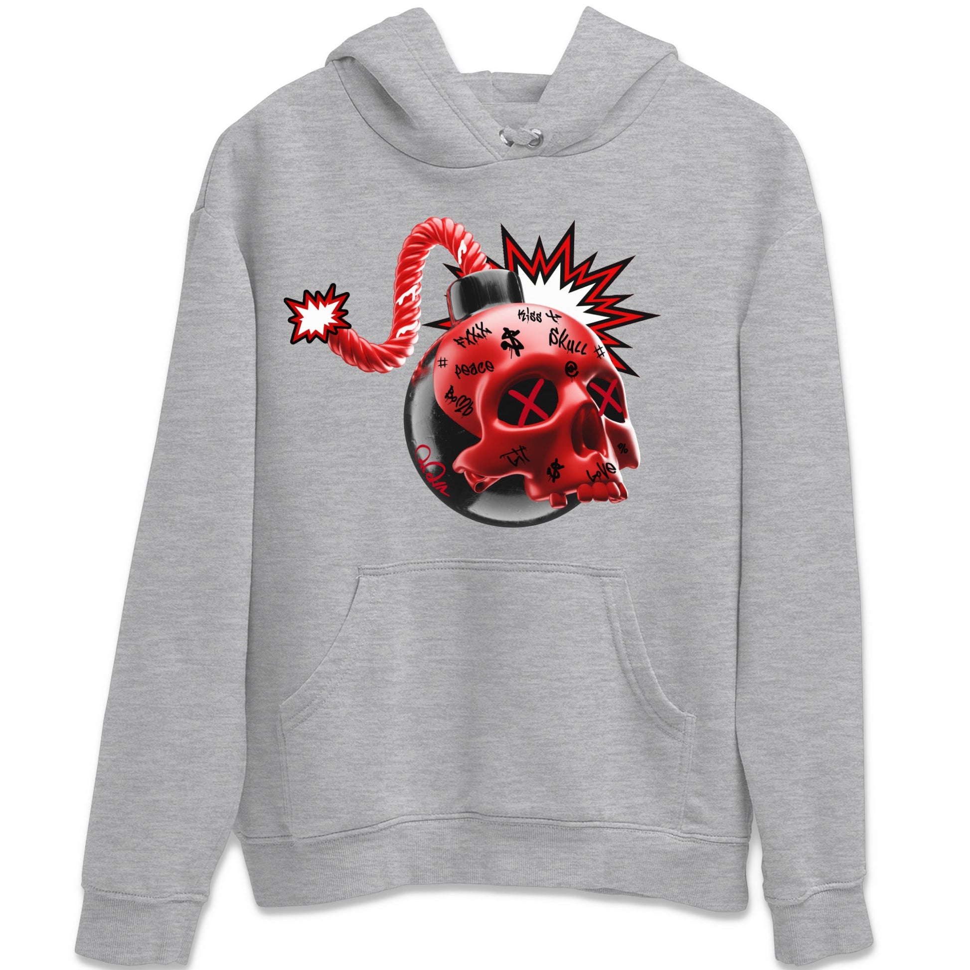 Air Jordan 1 Satin Bred Sneaker Match Tees Skull Bomb Sneaker Tees AJ1 Satin Bred Sneaker Release Tees Unisex Shirts Heather Grey 2