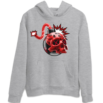Air Jordan 1 Satin Bred Sneaker Match Tees Skull Bomb Sneaker Tees AJ1 Satin Bred Sneaker Release Tees Unisex Shirts Heather Grey 2