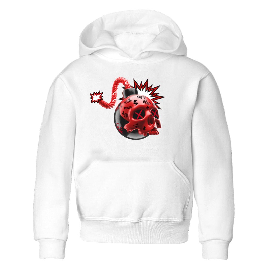 Air Jordan 1 Satin Bred Sneaker Match Tees Skull Bomb Sneaker Tees AJ1 Satin Bred Sneaker Release Tees Kids Shirts White 2