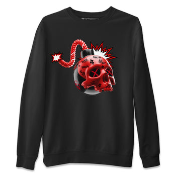 Air Jordan 1 Satin Bred Sneaker Match Tees Skull Bomb Sneaker Tees AJ1 Satin Bred Sneaker Release Tees Unisex Shirts Black 2
