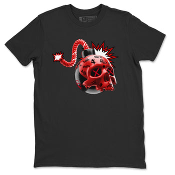 Air Jordan 1 Satin Bred Sneaker Match Tees Skull Bomb Sneaker Tees AJ1 Satin Bred Sneaker Release Tees Unisex Shirts Black 2