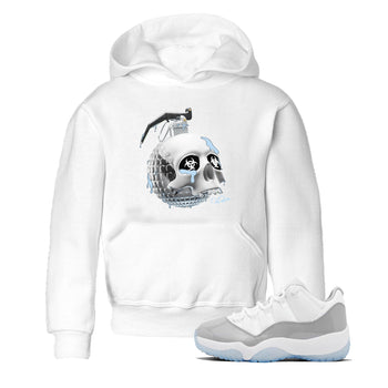 Air Jordan 11 White Cement Sneaker Match Tees Skull Bomb Sneaker Tees Air Jordan 11 Cement Grey Sneaker Release Tees Kids Shirts White 1